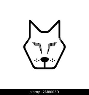 Wolfsgesicht-Symbol isoliert auf weißem Hintergrund. Vektordarstellung. Eps 10. Stock Vektor