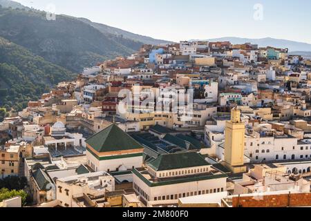 Fantastische Innenstadt von Moulay Idriss, Marokko, Meknes-Viertel, Afrika Stockfoto