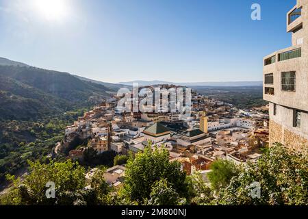 Fantastische Innenstadt von Moulay Idriss, Marokko, Meknes-Viertel, Afrika Stockfoto