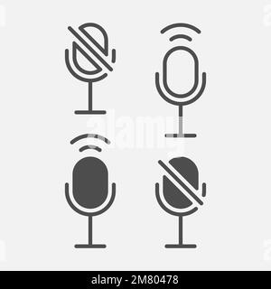 Mikrofonsymbol isoliert auf weißem Hintergrund. Vektordarstellung. Eps 10. Stock Vektor