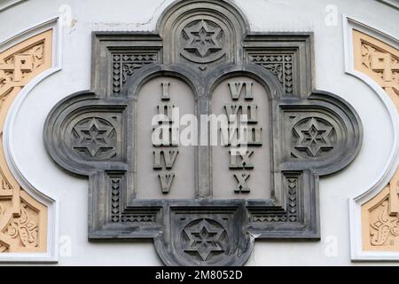 Les 10 Gebote. Synagoge Espagnole. Prag. Tchéquie. Europa. Stockfoto