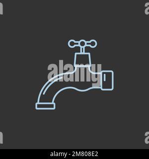 Wasserhahn isoliert auf weißem Hintergrund. Vektordarstellung. Eps 10. Stock Vektor