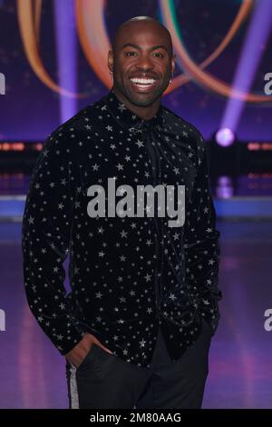 Hemel Hempstead, Vereinigtes Königreich 11. Januar 2023. Darren Harriott wurde bei einem Fototermin für die neue Serie von „Dancing on Ice“ in den ITV Studios fotografiert. Kredit: Alan D West/EMPICS/Alamy Live News Stockfoto