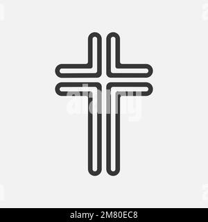 Christian Cross Logo-App, UI. Vektordarstellung. Eps 10. Stock Vektor