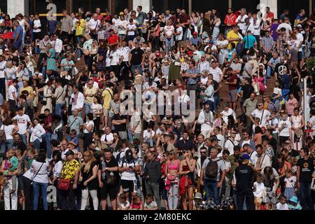 Kiew, Ukraine 24. August 2021: Menschen bei der Feier der 30-jährigen Unabhängigkeit der Ukraine in der Stadt Kiew Stockfoto