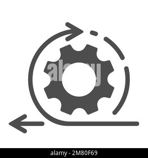 Symbol für agile Prozesslinie. Abbildung: Getriebe, Pfeil, Kreis, Zyklusvektor EPS 10 Stock Vektor