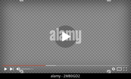 Vorlage für Video- und Audioplayer. Media Player Entwickeln. Video-Player-PC-Layout. Modell für Online-Videoinhalte. Vektordarstellung. Eps 10. Stock Vektor