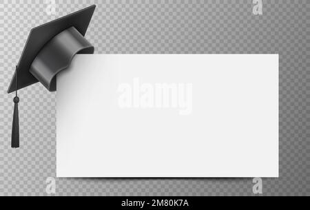 Realistischer Abschluss an Hochschule, High School oder Universität. Vektordarstellung. Eps 10. Stock Vektor