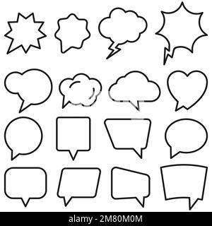Leere Sprechblasen für Infografiken. Liniensymbol. Vektordarstellung. Eps 10. Stock Vektor