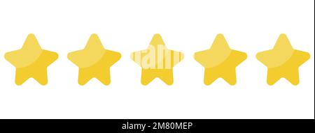 Fünf-Sterne-Produktbewertung für Kunden – flaches Symbol für Apps und Websites. Vektordarstellung. Eps 10. Stock Vektor