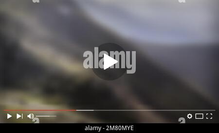 Vorlage für Video- und Audioplayer. Media Player Entwickeln. Video-Player-PC-Layout. Modell für Online-Videoinhalte. Vektordarstellung. Eps 10. Stock Vektor