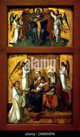 Trinity, Saint Anne und die Laktation von Saint BernardFrancisco de Osona 1465-1518 Spanische spanische Gotik Stockfoto