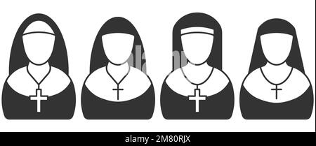 Einfaches Nun-Symbol. Schwester der Gnade Zeichen. Vektordarstellung. Eps 10. Stock Vektor