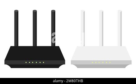 Wlan-Router. Wireless ethernet Modemrouter. Vektordarstellung. Eps 10. Stock Vektor