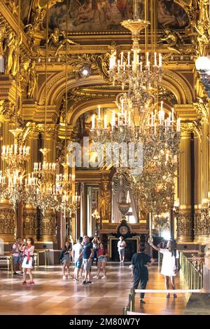 Das Grand Foyer, Blick auf das Innere des Palais Garnier. Stockfoto