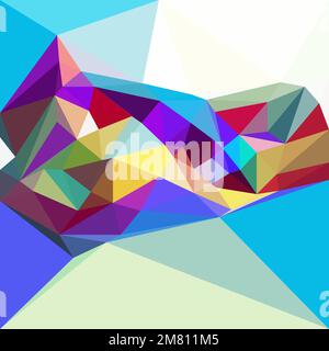 Farbenfroher volumetrischer, niedriger Poly eleganter Hintergrund, mehrfarbiger Vektor, luxuriöse 3D-Abbildung, Hintergrund, Banner, Poster-Tapete Stock Vektor