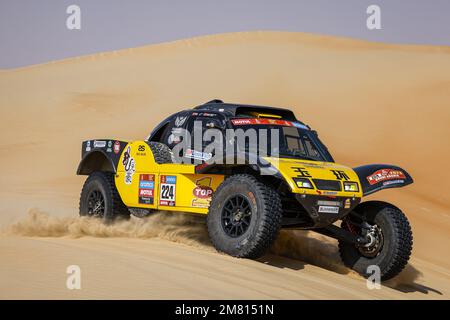 224 WAI Han (chn), MA Li (chn), HANWEI Motorsport Team, SMG, Auto, FIA W2RC, Action during the Stage 10 of the Dakar 2023 between Haradh and Shaybah, am 11. Januar 2023 in Shaybah, Saudi-Arabien - Foto: Julien Delfosse/DPPI/LiveMedia Stockfoto