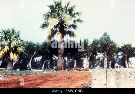 Trümmer markieren den Ort des Hauptquartiers des Marinebattalion Landing Teams und des Barackengebäudes, das bei einem Terroranschlag zerstört wurde. Basis: Beirut Land: Libanon (LBN) Stockfoto