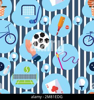 Nahtloser Musterhintergrund mit Sportsymbolen Vector Stock Vektor