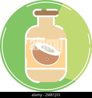 Isolierter farbiger Vektor des Symbols für Kokosmilch-Flaschen Stock Vektor