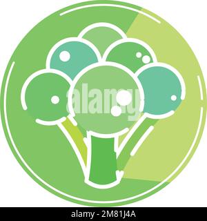 Isolierter farbiger Brokkoli Symbol flacher Vektor Stock Vektor