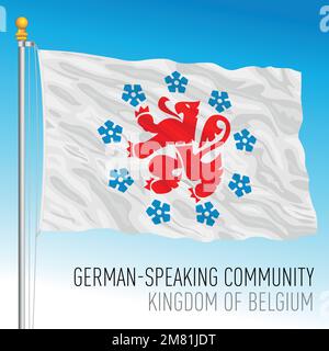 Deutschsprachige Gemeinschaftsflagge, Königreich Belgien, Vektordarstellung Stock Vektor