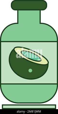 Isolierter farbiger Vektor des Symbols für Kokosmilch-Flaschen Stock Vektor