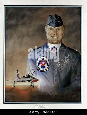 Kunstwerk: "Gedenkporträt: CAPTAIN. Nick Hauck Thunderbird. Künstlerin: Jeanette Pajares, US Air Force Art Collection. Land: Unbekannt Stockfoto