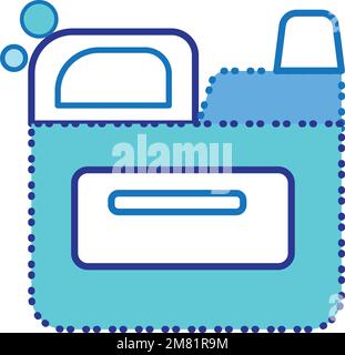 Symbol für Sauberkeit isolierter Flüssigseifenflaschen Vektor Stock Vektor