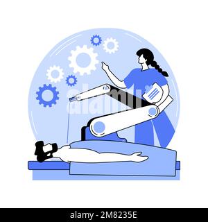 Chirurgische roboterisolierte Cartoon-Vektordarstellungen. Stock Vektor