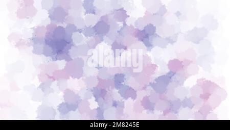 Abstraktes digitales Zeichnen mit violetten und rosa Flecken auf einem unscharfen Hintergrund Stockfoto
