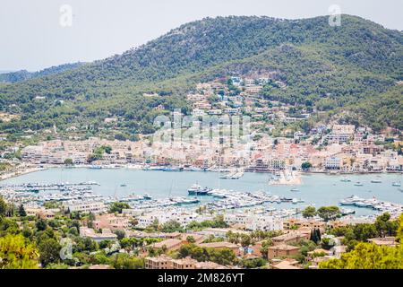 Blick auf Port dAndratx Bay, Puerto Andratx, Mallorca, Spanien Stockfoto