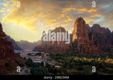 Wadi al Disah Canyon in Saudi-Arabien im Januar 2022 aufgenommen Stockfoto