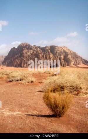 Die rote Wüste im Norden Saudi-Arabiens wurde im Januar 2022 aufgenommen Stockfoto