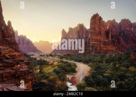 Wadi al Disah Canyon in Saudi-Arabien im Januar 2022 aufgenommen Stockfoto