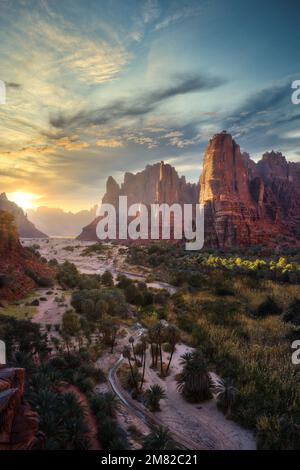 Wadi al Disah Canyon in Saudi-Arabien im Januar 2022 aufgenommen Stockfoto