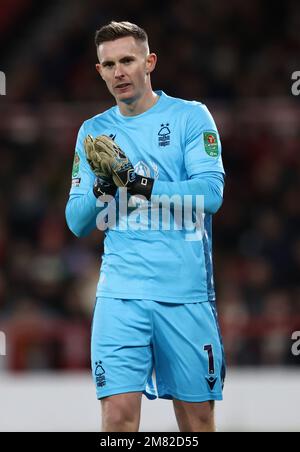 Nottingham, England, 11. Januar 2023. Dean Henderson vom Nottingham Forest während des Carabao Cup-Spiels auf dem City Ground, Nottingham. Das Bild sollte lauten: Darren Staples/Sportimage Stockfoto