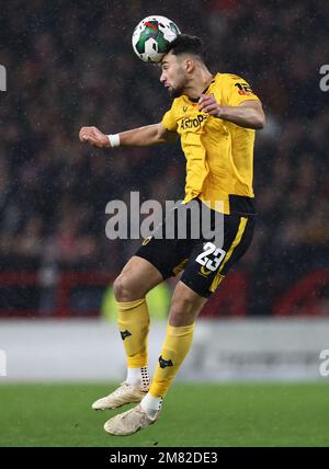 Nottingham, England, 11. Januar 2023. Maximilian Kilman of Wolverhampton Wanderers während des Carabao Cup-Spiels auf dem City Ground, Nottingham. Das Bild sollte lauten: Darren Staples/Sportimage Stockfoto