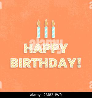 Alles gute zum Geburtstag Candy Cane Schrift Typografie Vektor Illustration Stock Vektor