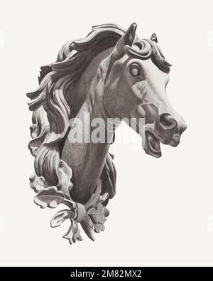 Horse's Kopf Vektor Vintage Illustration, remixed aus dem Kunstwerk von Albert Ryder Stock Vektor