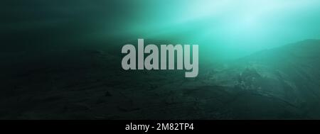 Raue Landschaft Unterwasserwelt Dunkle Szene. See oder Meerwasser. Hintergrund Natur Stockfoto
