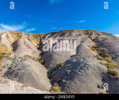 Erodierte Badlands-Formation, Buffalo Gap National Grasslands, South Dakota, USA Stockfoto