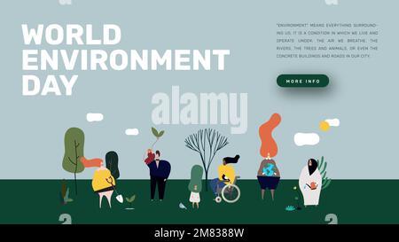 Blog-Banner für die Vorlage „World Environment Day Vector“ Stock Vektor