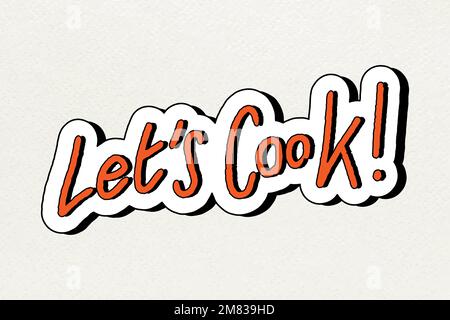 Hand gezeichnet Let's Cook Typografie Vektor Stock Vektor