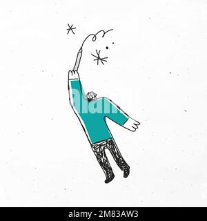 Mann Zeichnung Stern Vektor Cartoon-Symbol Stock Vektor