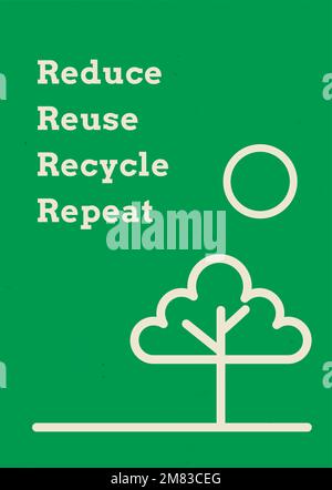 Recycling Poster Vorlage Vektor in Erdton Stock Vektor