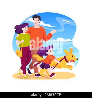 Einen Hund laufen zu lassen, isolierte Cartoon-Vektordarstellung. Stock Vektor