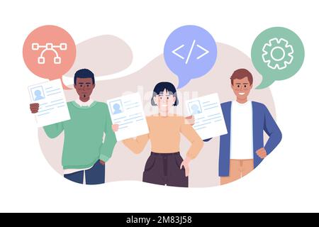 Guter erster Eindruck auf der Jobmesse 2D vektorisolierte Darstellung Stock Vektor