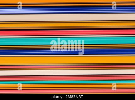 Farbenfrohe Kunst mit horizontalen Streifen und Farbverlauf für den Hintergrund. Unscharfe Bewegung. Vektordarstellung. Stock Vektor