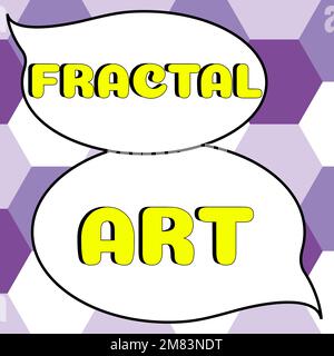 Inspiration mit dem Schild „Fractal Art“. Wort für den Ort oder Abschnitt einer Website, der für die öffentliche Diskussion verwendet wird Stockfoto